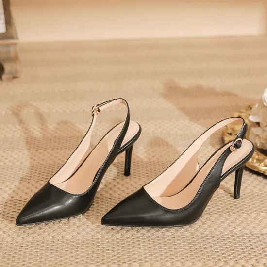 PU High Heel Sandals: 2024 Summer Collection - Pointed, Thin Heel, Handmade High Quality Women's Shoes