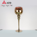 ATO Red Leaf Impred Glass Candlestick Home Decor