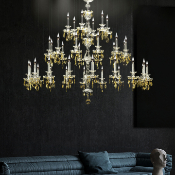 CUSTOMIZED VILLA HOTEL LOBBY LIGHTING: CANDLE CRYSTAL LED CHANDELIER