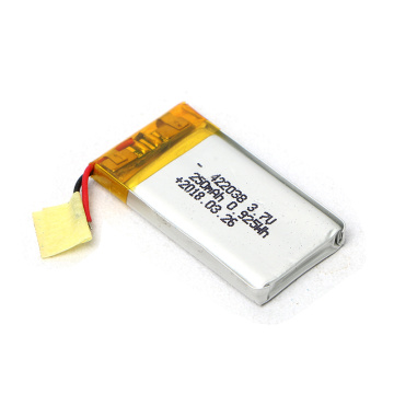 안정적인 품질 422035 3.7V 250mAh 리튬 폴리머 배터리