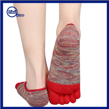 Yhao Summer Colorful Strip Pattern Invisible Socks Toes Socks