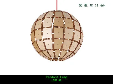 Star psychedelic light wooden pendant lamp
