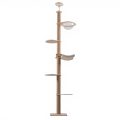 AIBIKE Eco-Friendly Sisal & Wood Cat Tree with 4-Level Tower Climbing Replaceable Surface Indoor Use Modern Design Play Toys