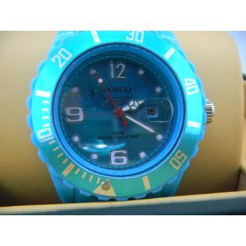 $3.7 cyan silicone cheap watch for unsex,3ATM