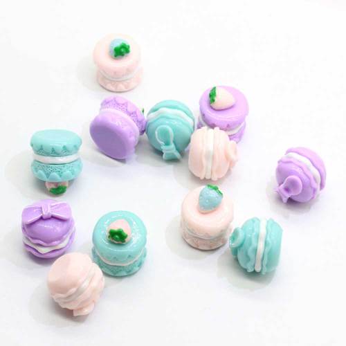 Nouveau charme Mini perles de résine Macaron fraise pour artisanat fait main décor perle ou filles chambre ornements charmes