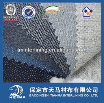 top fuse twill woven fusible interlining for men's suits