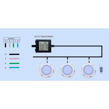 Nhựa đầy trắng 230mm PC IP68 Đèn hồ bơi