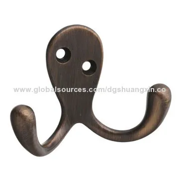 China Custom Stanley Hardware Basic Double Robe Hooks in Oil Rubbed Bronze