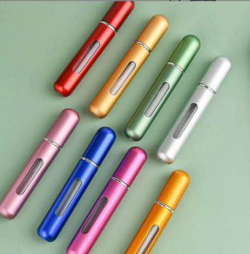 Mini Perjalanan Pocket Pocket Refillable Artomer Semburan - 5ml Aluminium dan Kaca Minyak Wang Kaca