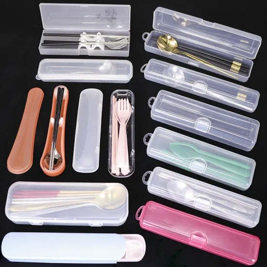 PP Plastic Box for Spoon Fork Chopsticks Cutlery Utensils Tableware Set Kid Children Picnic Camping Portable Travel Flatware Set