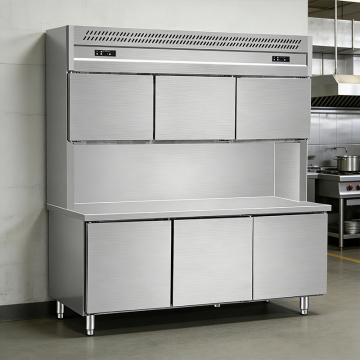 Commercial double layer refrigerator for restaurant