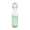 Bottiglia di vetro rotonda da 500 ml con coperchio a foglia