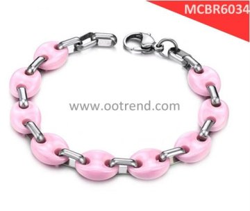 High technology pink ceramic bracelets for woman of high quality jewelry ,fashion quality bracelets of ceramic