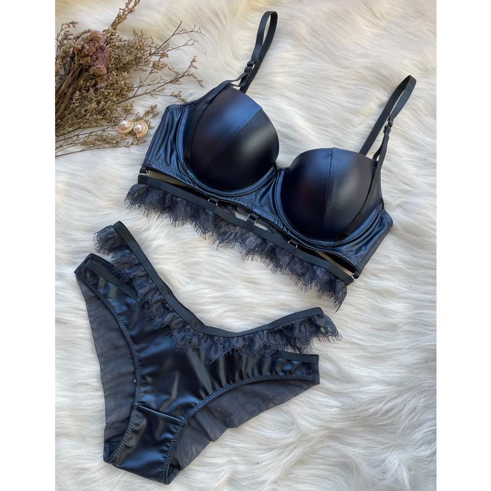 Leather Lace Bra Sets