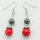 Boucle d&#39;oreille en hématite ronde rouge corail 8MM