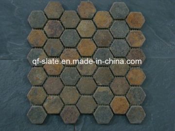 Rusty Slate Mosaic Stone for Wall Cladding
