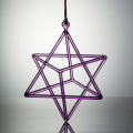 Q're Spiritual Purple Clear Quartz Crystal Singing Merkaba 7"