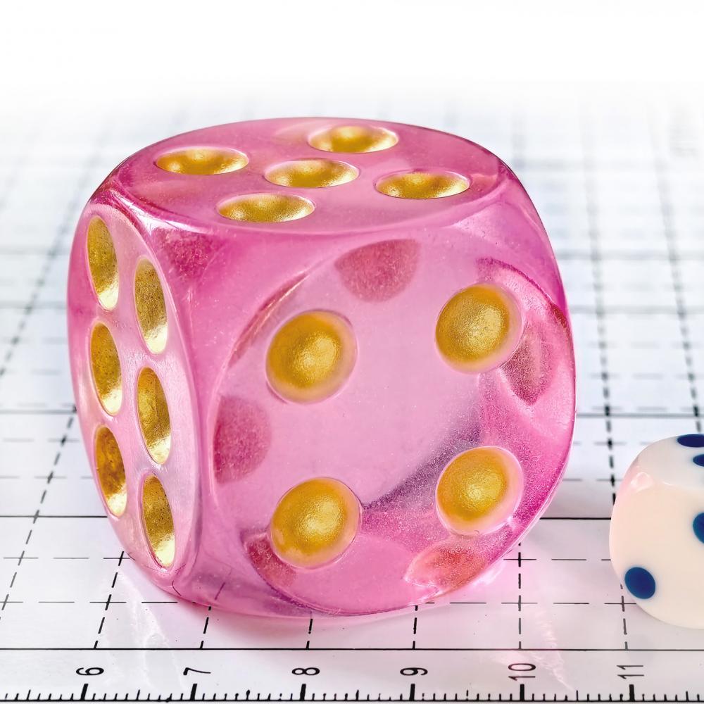 Jumbo Huge Dice 40mm Solid Moonstone Pink 1