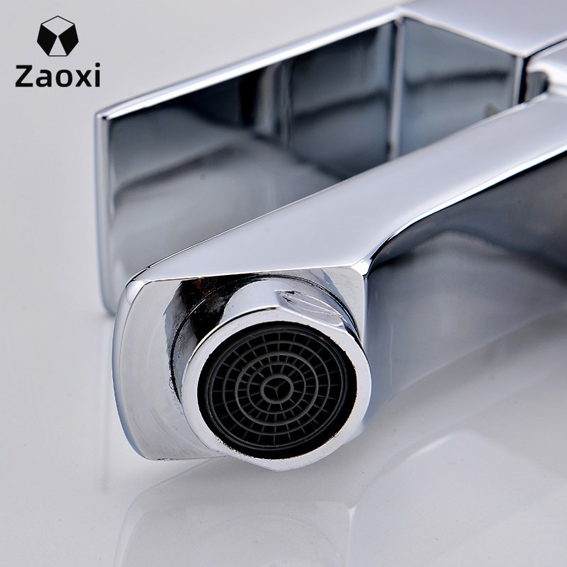 ZAOXI Hot Cold Basin Faucet Waterfall Bathroom Vanity Sink Faucet Single Lever Chrome Brass Hot and Cold Basin Washing Taps L162