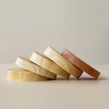 Custom Bamboo Wood Grain Screw Cap for Cosmetic Creams - Small Batch Electroplating Services