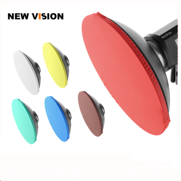 22" Beauty Dish Diffuser - 6 Color Set: White Transparent Yellow Green Blue Brown