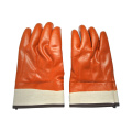 Brown PVC composite lining safety sleeve cold gloves