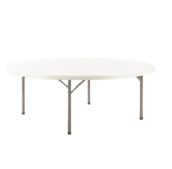 Portable Outdoor Events, Wedding, and Party Folding Table with Metal Legs and Plastic Round Top: Perfect Catering Solution for 6ft, 180cm Dimensions