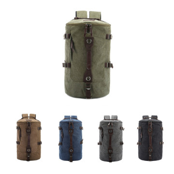 Canvas barrel backpack bag,cotton mountain back pack holdall bag, branded bucket mountaineering shouler travel bag