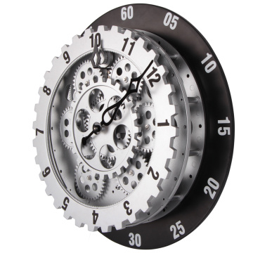 Large Grey Wall Clock for Office Decoration