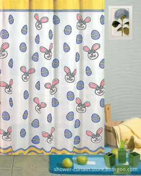 polyester fabric Lovely chirldren shower curtain