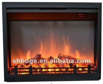 insert style deco flame electric fireplaces with curtain