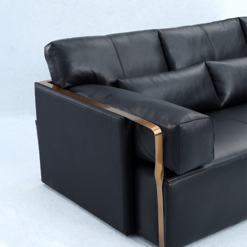 Sofa Kulit Hitam Mewah Itali