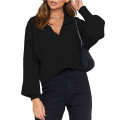 Women Overized Long Sleeve VNeck Knitted