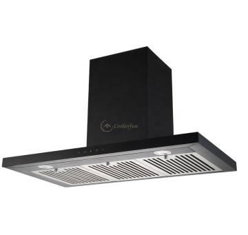 900mm Painted Black Heater Auto Clean Ventilation Hood Cooking Extractor Hood Smart Range Hood With Carbon Filter