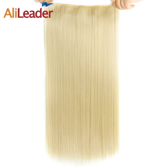 AliLeader Wholesale Synthetic 5 Hairpieces Clip In Hair Extension Long Straight Style Fake Hair Pieces