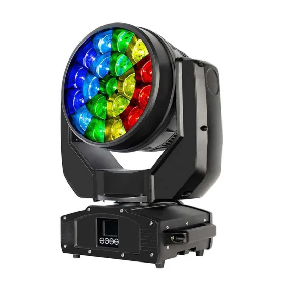 High Quality 19pcs 40W Waterproof IP65 RGBW LED DMX Zoom Wash Moving Head Lights with Pixel Control