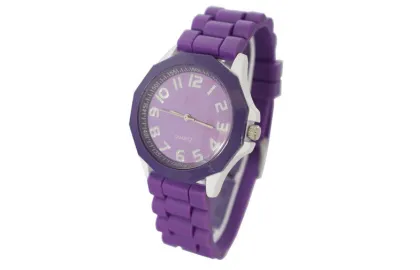 3 Atm Silicone Strap Quartz Movement Watch , Battery Power Wrist Watch