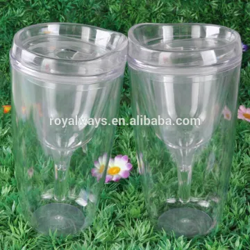 BPA Free Portable Wine Glass, 10oz Double Wall Insulated plastic Wine Glass Tumbler,double wall wine sippy cup