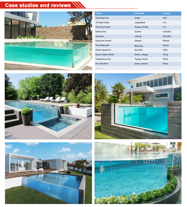 Acrylic swimming pool panel 