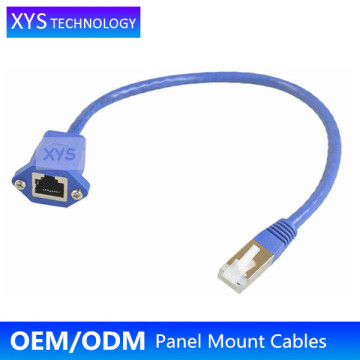 XYS TECH Shenzhen Factory RJ45 male to female Extension Cat5e panel mount/