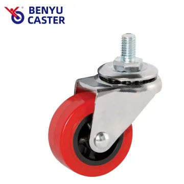 Chromium Plating PU Thread Stem Furniture Caster Wheel