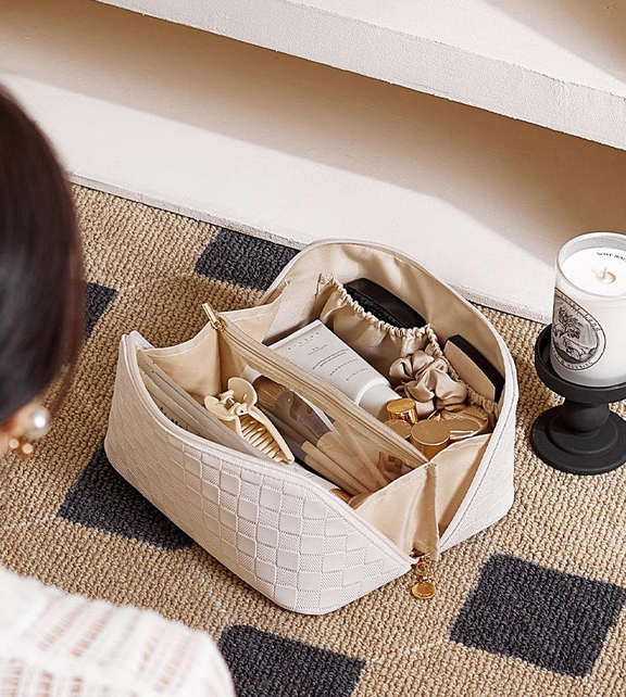 Túi mỹ phẩm Gối Gối PU mở rộng lớn