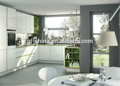 2014 formica white lacquer Kitchen Cabinets