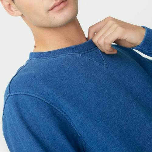 Mens Fashion Cotton Indigo Long Sleeve Pullover Sweatshirts