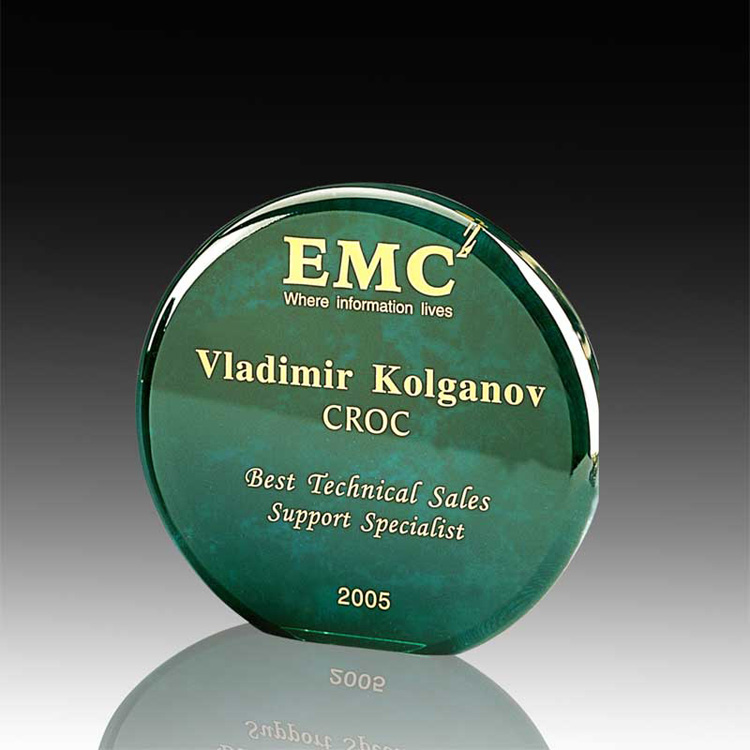 Achievement Award Trophy Plaques Wholesale Acrylic Round Green Awards Wholesale