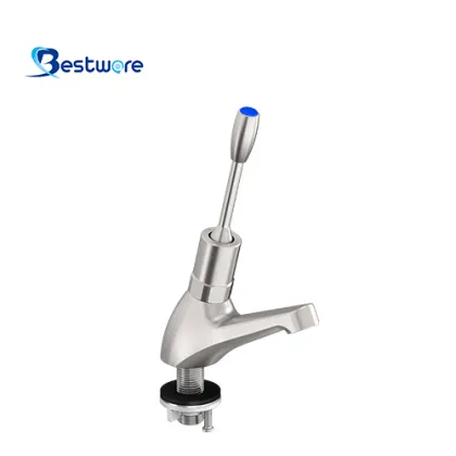 Deck Mount Metering Faucet with Lever Handle