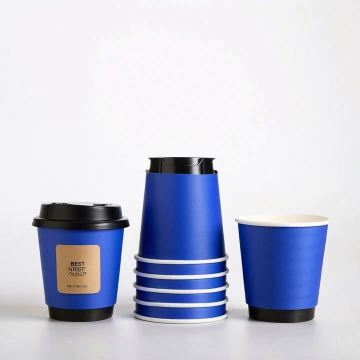 Custom Logo Hot Coffee Paper Cup with Sleeves and Lid