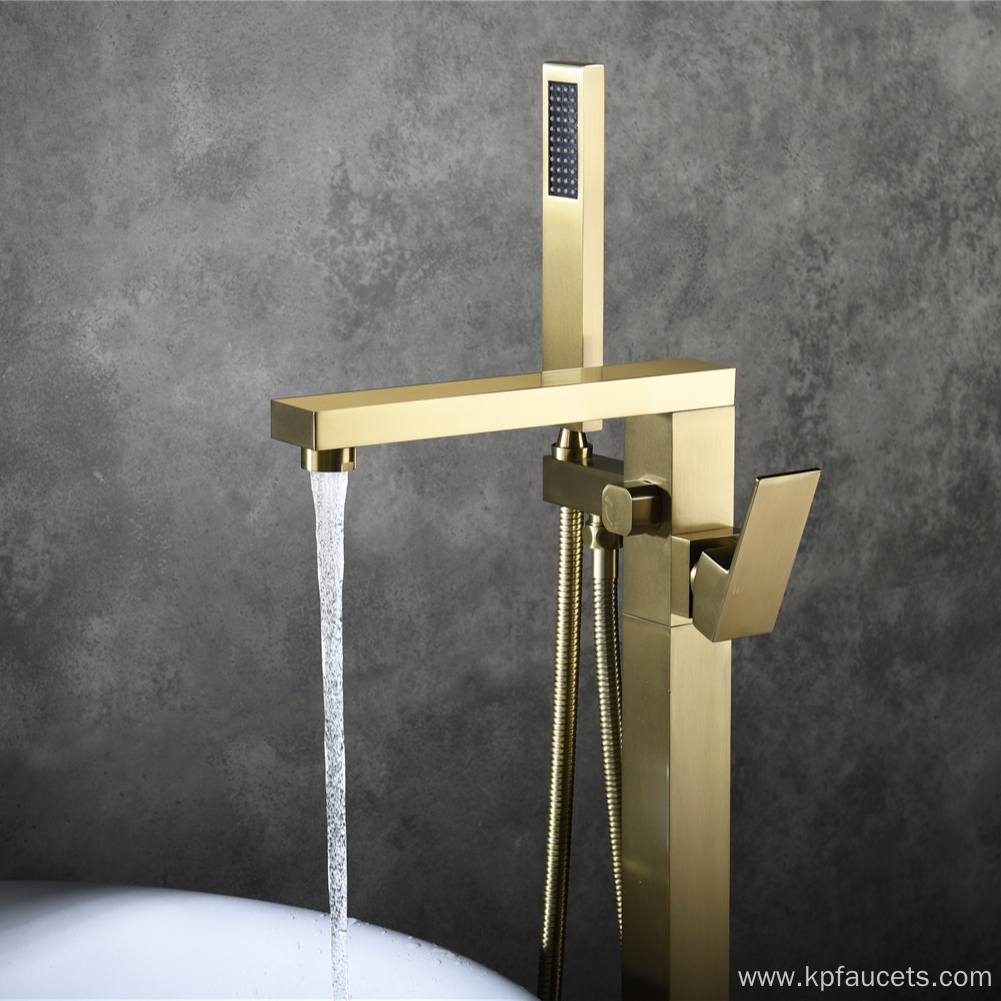 Floor Mount Brass Freestanding Bathtub Faucet