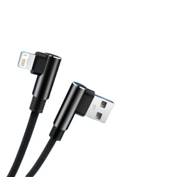 Pop-Up Free Double Elbow Nylon Braided USB Data Cables - Phone Charging Accessories
