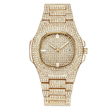 Wholesale Hip Hop Gold Plated Micro Diamond Watches for Men and Women